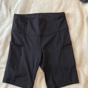 8” Lululemon high wasted shorts size 6.
